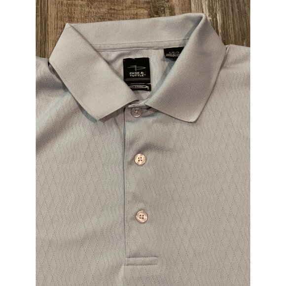 Page & Tuttle Mens Cool Swing Polo Shirt Gray Golf Short Sleeve Size Large - Picture 3 of 12